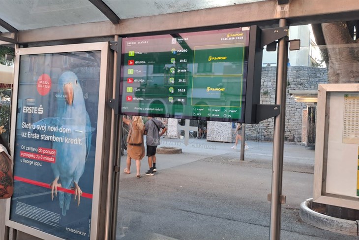 Na Giardinima se više ne mora nagađati kad stiže bus. Pulapromet postavio novi digitalni displej