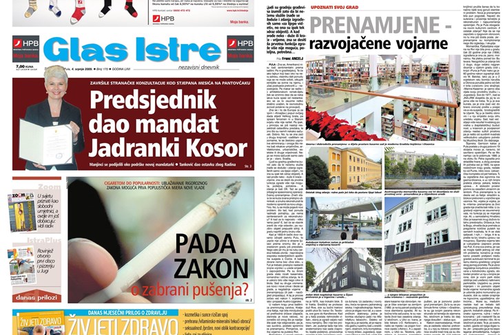 Vremeplov Glasa Istre: Od prenamjena pulskih vojarni do ublažavanja zabrane pušenja